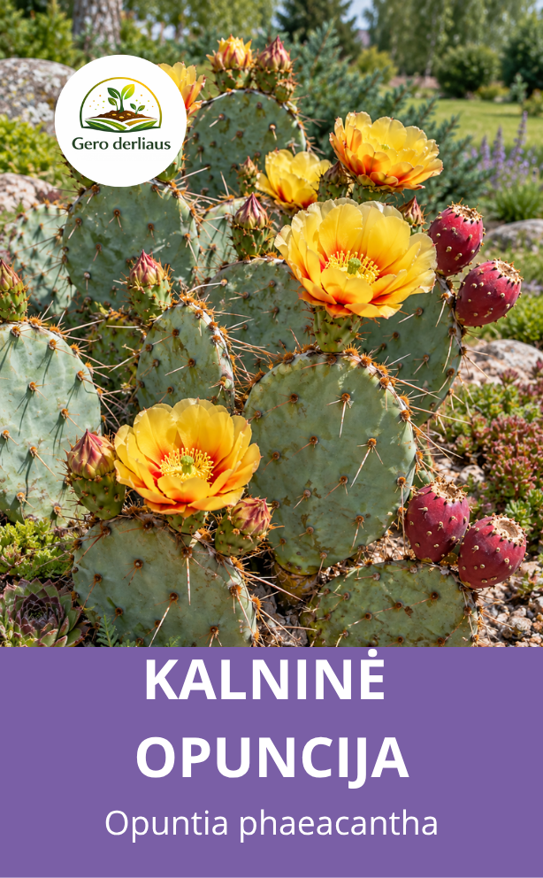 Opuncija kalninė, lauke žiemojantis kaktusas (opuntia phaeacantha) 10 sėklų
