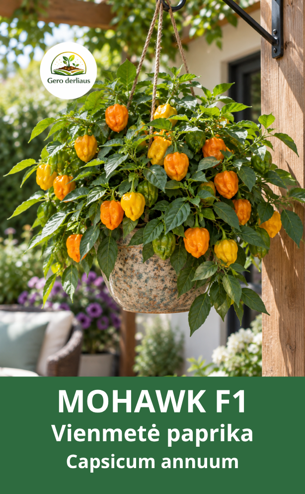 Vienametė paprika (saldžioji) Mohawk F1 5 sėklos (Capsicum annuum)