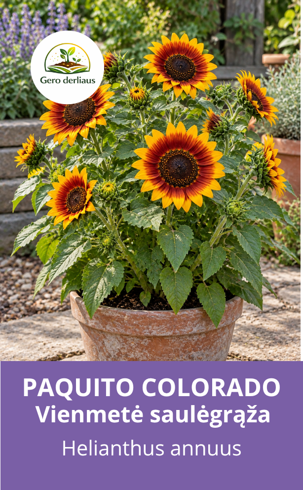 Tikroji saulėgrąža ‘Paquito Colorado’  sėklų 1g (Helianthus annuus)